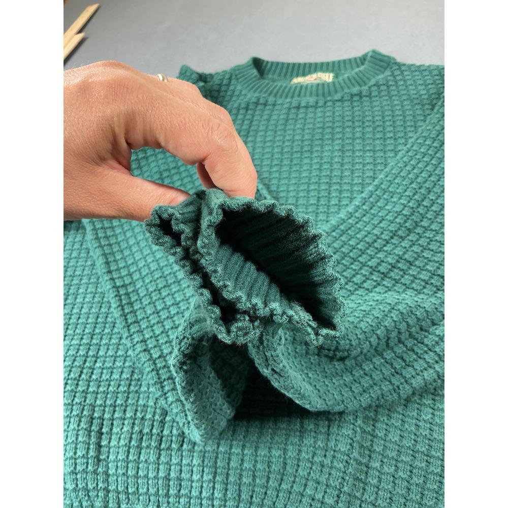 Vintage American Eagle Outfitters Sweater Mens XL Green Cotton Waffle Knit USA - Picture 3 of 8